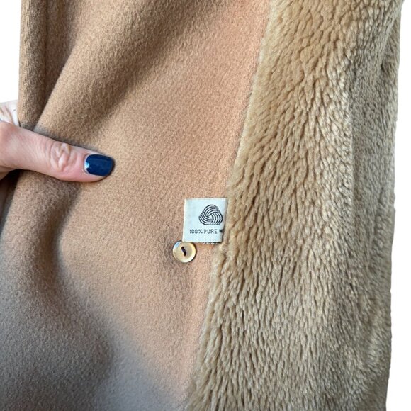 Mighty Mac Vintage Gabardine Wool Winter Jacket  Fur Lapel & Lining Overcoat - Picture 6 of 9